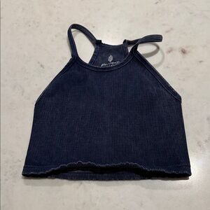 Free people, movement, navy blue Ribbed Crop Top